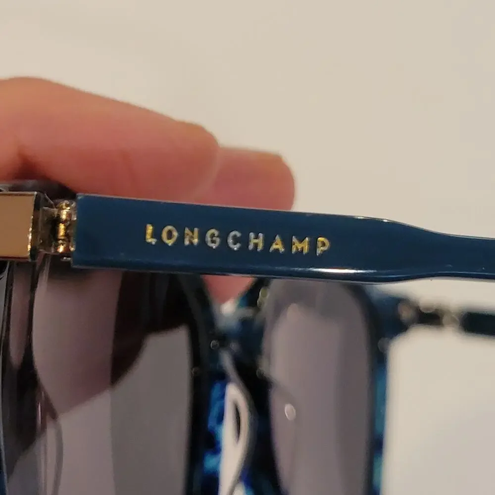 Longchamp Women's Cat Eye Sunglasses Blue/Black LO612S 421 54x16x140 with case